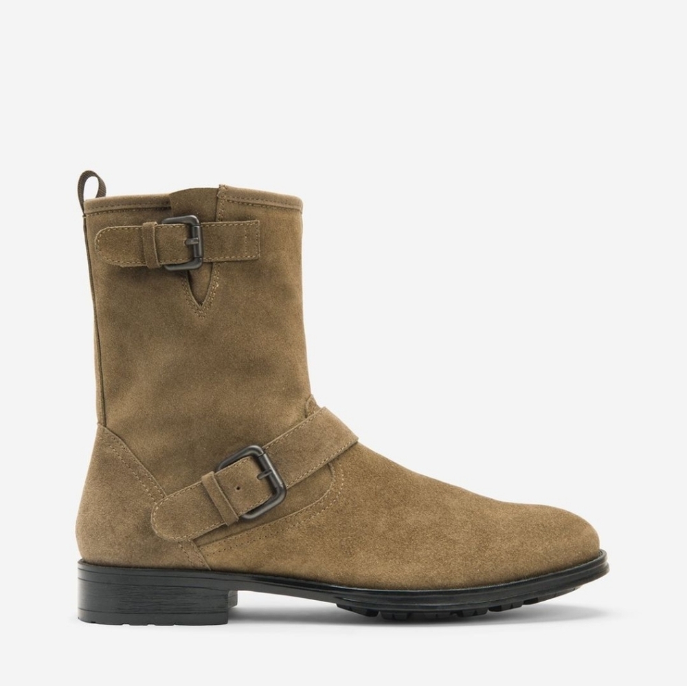 Calvin Klein Suede Zip Moto Boots - New Unworn